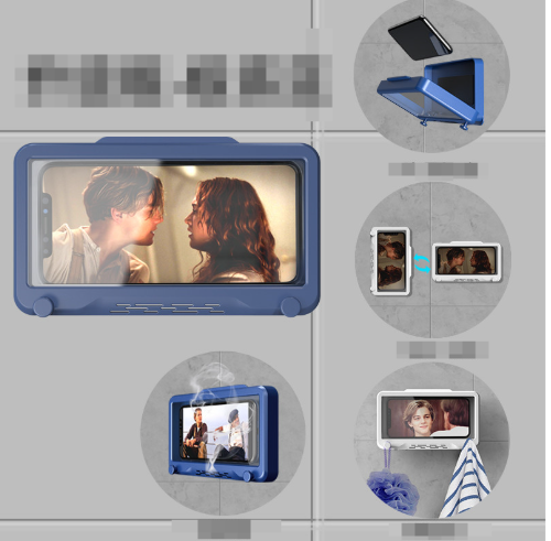 Waterproof Shower Phone Holder with Anti-Fog Touch Screen